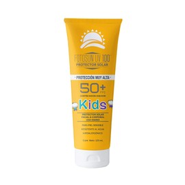 FOTOSUN UV100 FPS 50+ Protector Solar Para Niños 125 ml, Protege UVA/UVB, Resistente al Agua, Alta Protección, Hipoalergénico