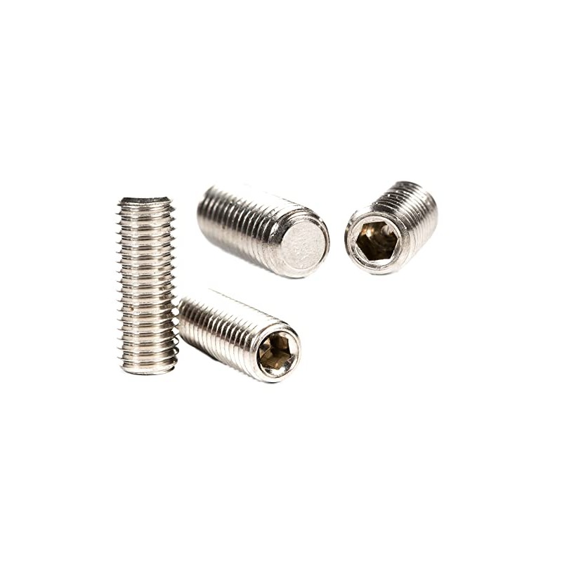 M4 (4mm x 8mm) Grub Screws Flat Point Stainless Steel