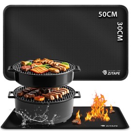 Fireproof Mat - Heat Resistant Grill Mat 50 x 30 cm, Fireproof Mat Protects Preparation Table and Outdoor Grill Tables, Heat Protection Mat Grill Mats