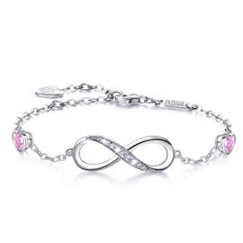 Billie Bijoux Infinity Love Bracelets for Women 925 Sterling Silver Womens Bracelet Love Symbol Charm Adjustable Bracelet Jewelry
