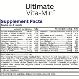 Professional Botanicals - Ultimate Vita-Min - Vitamins, Minerals, Enzymes, Micronutrients, and a Proprietary Blend of Herbs - 60 Vegetarian Capsules