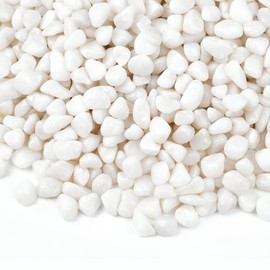 Rahato 10 lbs Small White Rocks for Planters, 3/8" White Pebbles for Vases, Decorative Small Stones for Plants, Succulents, Bamboo, Terrarium, Landscape, Garden