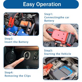 HSKLAADC Jumper Cables with Alligator Clips Fit for Mil.Waukee M18 18V Battery, 2FT 8AWG Portable Battery Jumper Starter Automotive Booster Cables Power for Car Jump Starting Using Tool
