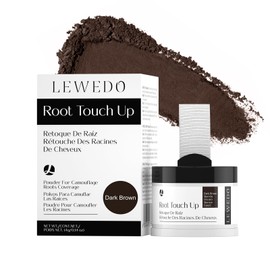 LEWEDO Hairline Cover-Up Powder - Instant Root Touch-Up for Thinning Hair, Waterproof & Sweat-Resistant Formula, Natural-Looking Hair Thickener for Women & Men with Mirror & Sponge (Dark Brown)