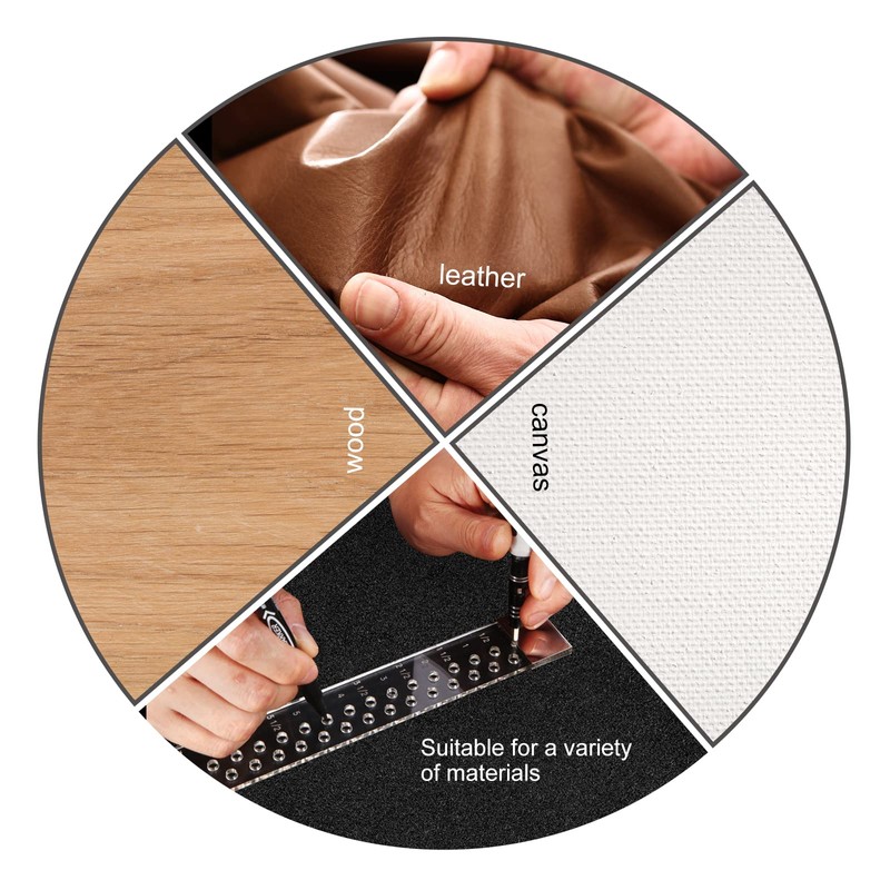 Colini Canvas Patterning Ruler,Clear Acrylic Ruler with Holes Every Quarter