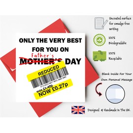 Printperfect FATHERS DAY Card, Funny Happy Father's Day Reduced Card, Joke Humour Dad Cards From Son Or Daughter (RED Envelope)
