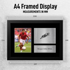 HWC Trading FR A4 Morgan Gibbs-White Nottingham Forest Gifts Printed Signed Autograph Picture for Football Fans and Supporters - A4 Framed