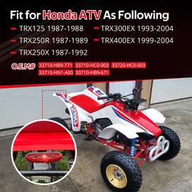 JAVIK Tail light Taillight Lens & Socket Kit for Honda TRX300EX TRX400EX 1993-2004 TRX250X TRX250R TRX125 1987-1992