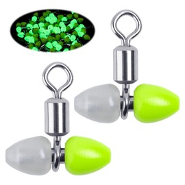 Goture Luminous Swivels, Snaps SUS304 Stainless Steel, High Visibility, Set of 40, Green, Salcan, Corrosion Resistant, High Strength, Fast Rotation, Lure Swivels, Mountain Stream Fishing, Sea Fishing,