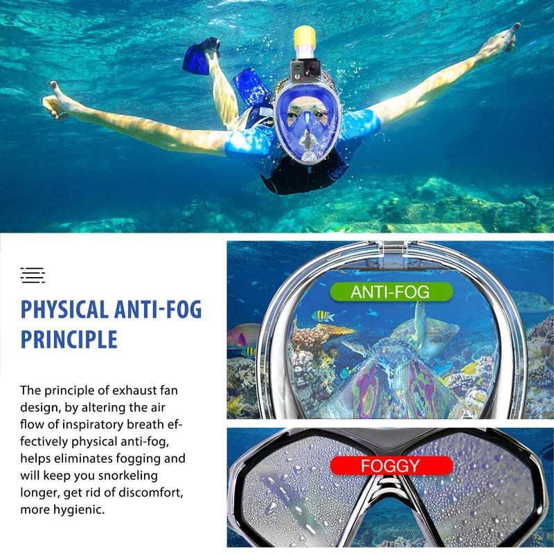HEARTST Snorkel Mask, New Full Face, 180° Ultra Wide Angle,