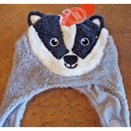 Wonder Nation Toddler kids Fleece Winter Hat & Mittens Set Badger Animal Team Mascot