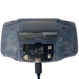 Game Boy Advance Rechargeable Battery Mod, 1800mAh Lithium LiPo, USB-C Charging, For Original Gameboy Advance (With Clear Black Cover)