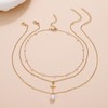 Wendalern Layered Pearl Gold Necklace for Women Cross Faux Pearl