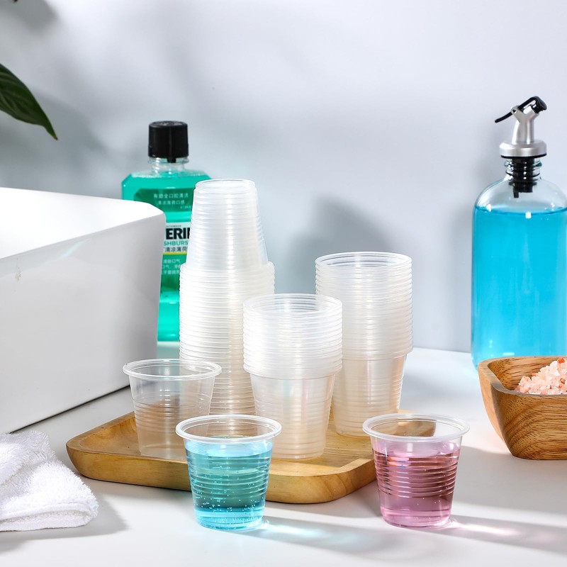 AOZITA 160 Pack 3 oz Clear Plastic Mouthwash Cups -