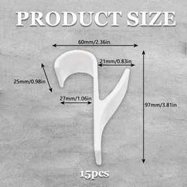 Makoto Nobu 15 Pcs Radiator Hooks - Radiator Towel Rail Hooks, No Drilling Required Removable Radiator Towel Rail Hanger Hooks for All Standard Radiators in Bathroom and Kitchen - White