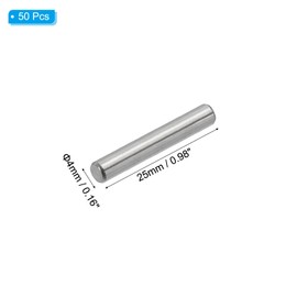 PATIKIL 304 Stainless Steel Dowel Pins 4 x 25 Mm, 50 Pack Metal Dowel Pins Shelf Pegs Support Shelves Bunk Bed Fasten Elements Hardware for Furniture Fixing Component Position
