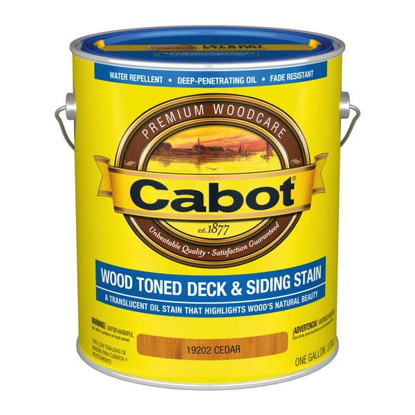 Cabot 140.0019202.007 Wood Toned Stain & Sealer Low VOC, Cedar, 1 Gallon