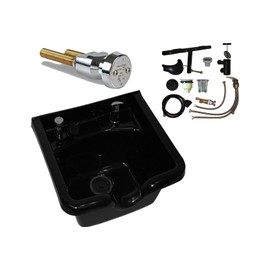 Heavy Duty ABS Wall Mount Salon Barber Shampoo Bowl with Mounting Bracket, Vacuum Breaker, Fixtures, Neckrest