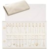 Larrett Travel Necklace Organizer Case Leather Foldable Roll-up Chain Bracelet Day Gift / 라렛 여행 목걸이 정리함 케이스 가죽 접이식 롤업 체인 팔찌 날 선물