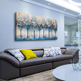 hyidecorart Large Canvas Wall Art For Living Room Bedroom Wall Decor Modern Home Decor Office Wall Decoration Vintage Trees Abstract Wall Paintings Stretched And Framed Ready To Hang Pictures Works