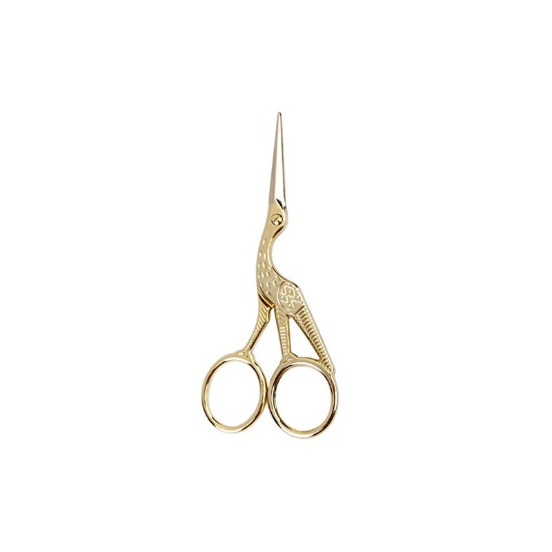 AKORD Crane Shape Sewing/Tailoring Scissors, Metal, Gold, 11.5 x 5