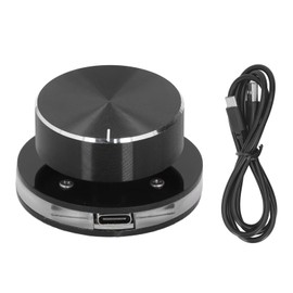 Eulbevoli USB Volume Control Knob for Android System, PC Multimedia Type C External Media Adjustment Controller with RGB Light, No Driver Needed Volume Controller, 360 Rotating USB Volume