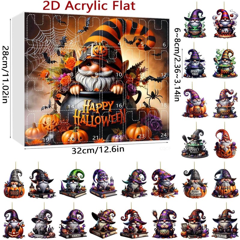 Calendario de Adviento Halloween 24 días – Decoración festiva con
