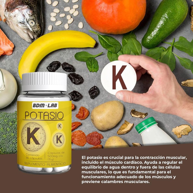 Potasio | 30 capsulas | Suplemento alimenticio | BDM LAB