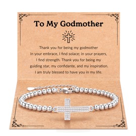 LAVEIR Godmother Gift Godmother Proposal Mothers Day Gifts Cross Bracelet for Godmother from Godmother Godchild