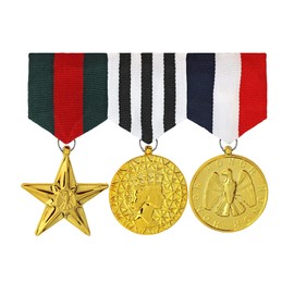 Widmann Set of 3 Combat Hero Medals Celebration Fancy Dress Accessory