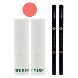 Innisfree Airy Matte Lipstick 2 Mood 2 Orange + 2 Eyebrow Taupe Brown / 이니스프리 에어리 매트 립스틱 2 무드 오렌지 2개+아이브로우 회갈색 2개