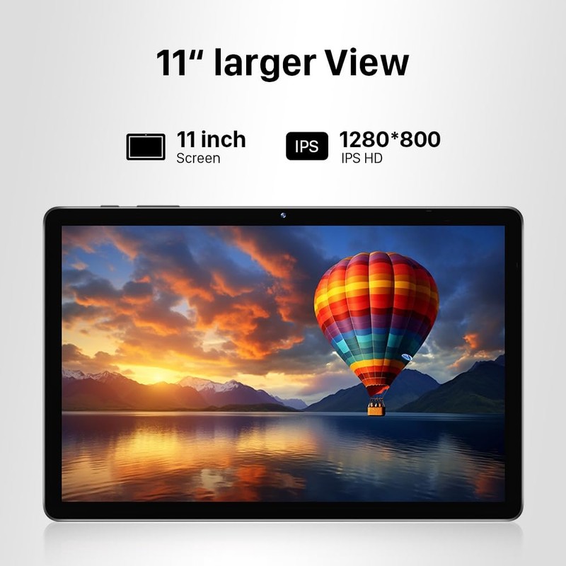 ApoloMedia 11" Tablet, 2026 Android 16 with Octa-core Processor, 8GB+128GB,