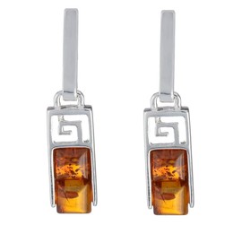Sterling Silver and Baltic Honey Amber Earrings "Aretha"