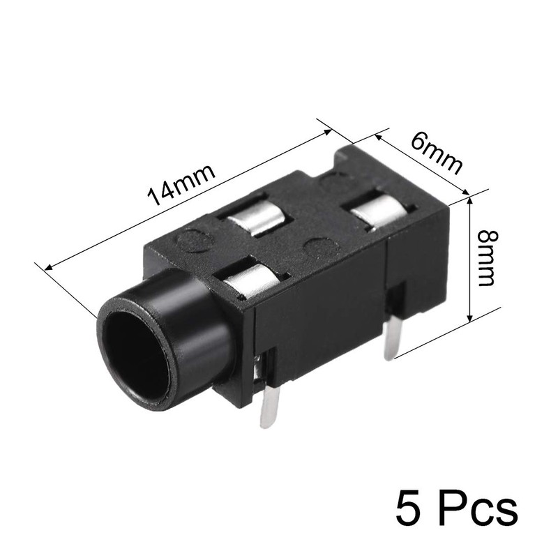 sourcing map PJ-320 3.5 mm Audio Socket Connector PCB Mounting