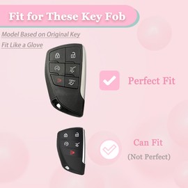 for Chevy Key Fob Cover - Soft TPU Protection Case with Keychain for 2021-2025 Chevy Suburban Tahoe GMC Yukon Denali Silverado Buick Enclave Smart Remote Key Shell （6 Buttons Purple）