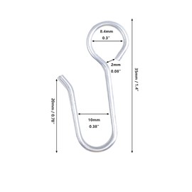 Kuasting - Ganchos para cortina de metal, 80 piezas, ganchos en S de acero inoxidable para ventana, ducha, cortinas de puerta