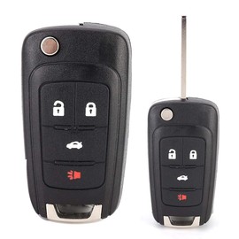Carcasa de llave de coche, Duokon Car 4 Button Car Key Shell, Flip Remote Key Fob Case Shell Cover Fit para