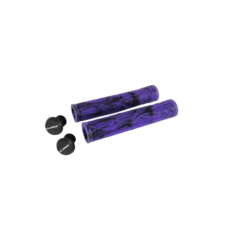 Clarks Cycle Systems C132 Rubber Handlebar Grips, Purple/Black, 168mm