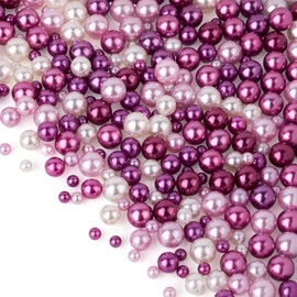 Craftdady 250 Pieces Artificial Acrylic Beads No Hole Mini Beads Round 2~4mm for Nail Art UV Resin Filler Wedding Decorations Crafts Jewelry Making Purple