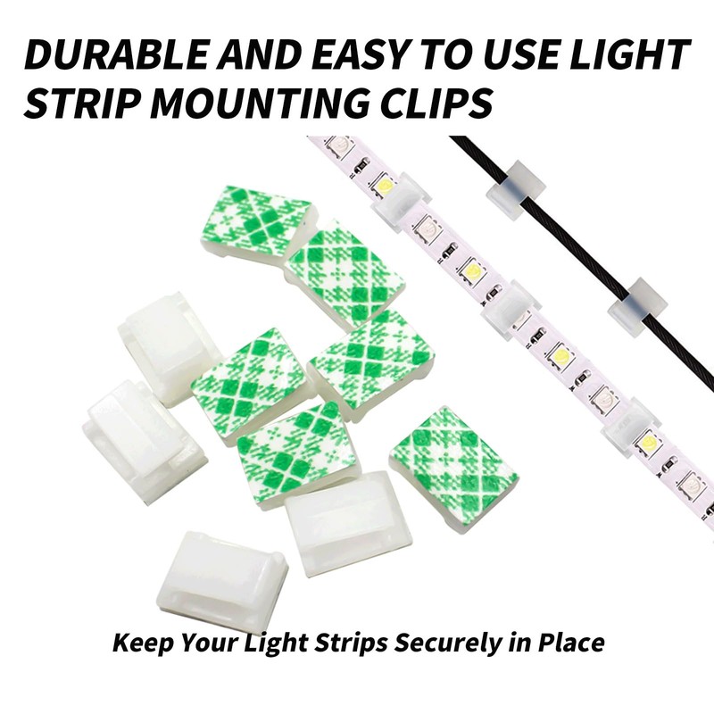 YAFIYGI 120 PCS LED Light Strip Mounting Clips for Wall