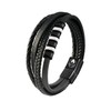 SHIEAGLELD Men's Leather Bracelet with Stainless Steel Magnetic Clasp Braided