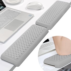 ITNRSIIET 2-Piece L Shaped Split-Design Desk Elbow Pad, Dual-Zone Support, Tri-Zone Relief for Elbow/Forearm/Wrist, Adaptive to All Desk Geometry, Non-Slip Laser-Engraved Base, Astral Gray