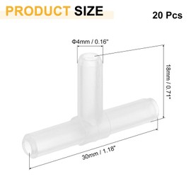 sourcing map 20Pcs Aquarium Air Valve Connectors, 3 Way Plastic Inline Tubing Non-return Valves for 4mm ID Airline Tubing Fish Tank Pond Air Line, White