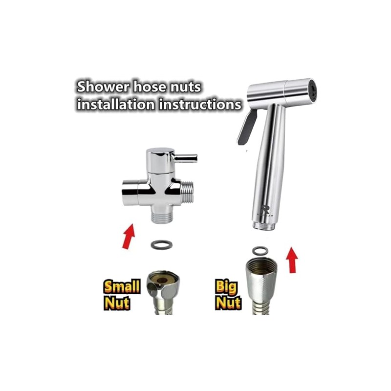 FLYTENG Handheld Bidet Sprayer Set, Stainless Steel Toilet Attachment, Complete