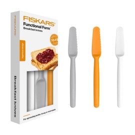 Fiskars Frühstücksmesser-Set, 3-teilig, Kunststoff, Weiß/Orange/Grau, Functional Form, 1016121