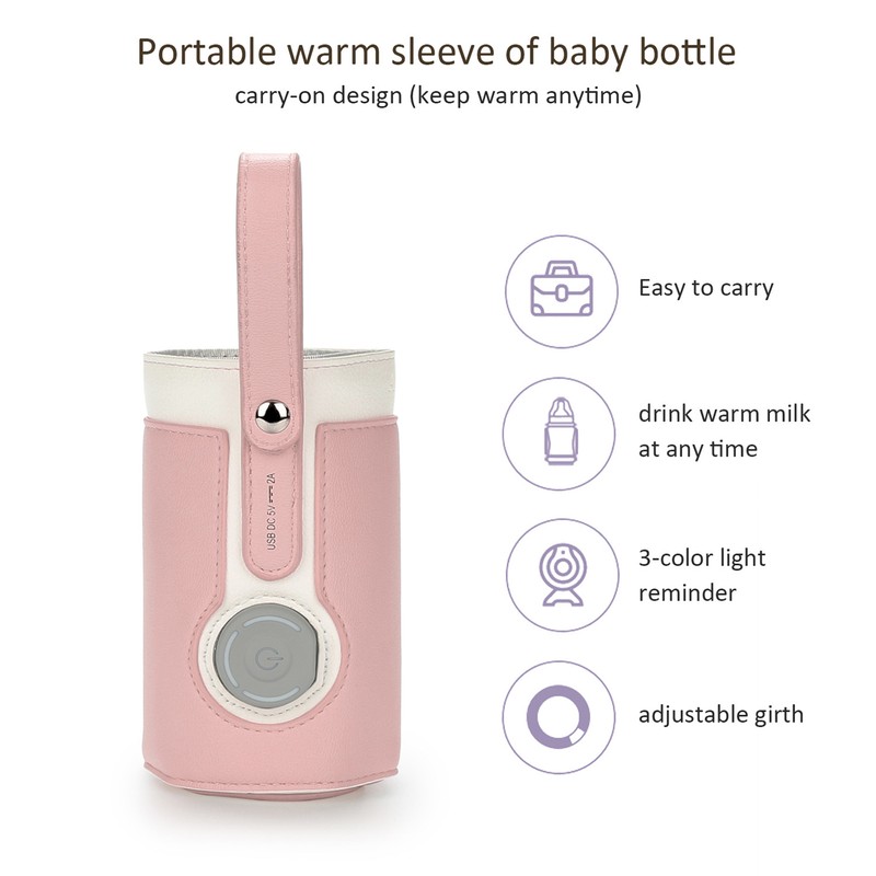 Portable Baby Bottle Warmer 3 Levels Constant Temperature Warming for