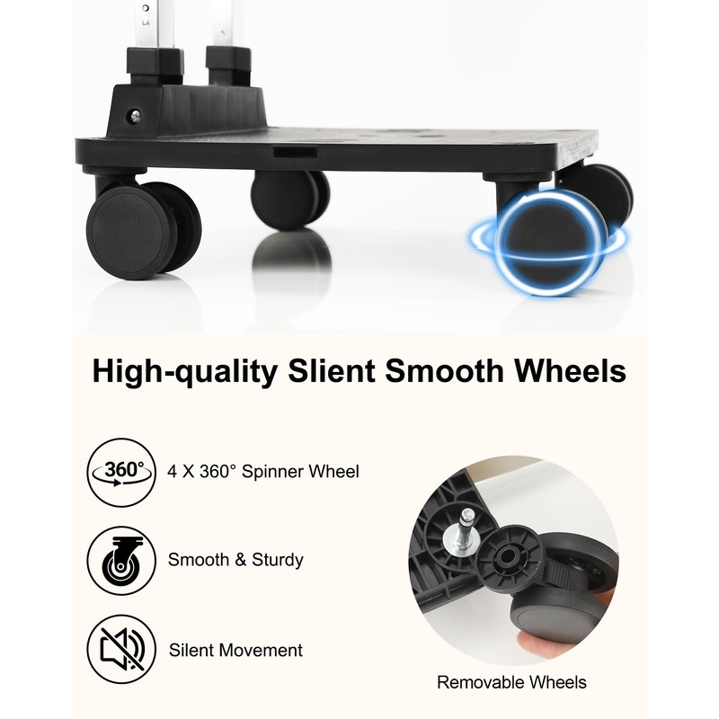 Relavel Folding Hand Truck, Lightweight Small Dolly Cart with 360°