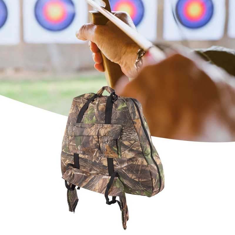 Canvas Composite Pulley Bow Bag Outdoor Archery Hiking Backpack Triangle