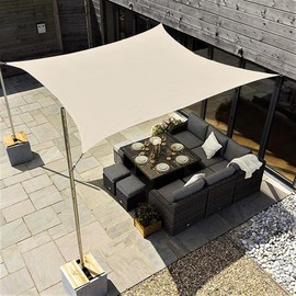 INFRANGE Waterproof Beige 8' x 18' Rectangle Sun Shade Sail Canopy Awning Shelter Fabric Screen, 95% UV Blockage UV & Water Resistant, for Outdoor Patio Garden Carport - Customized