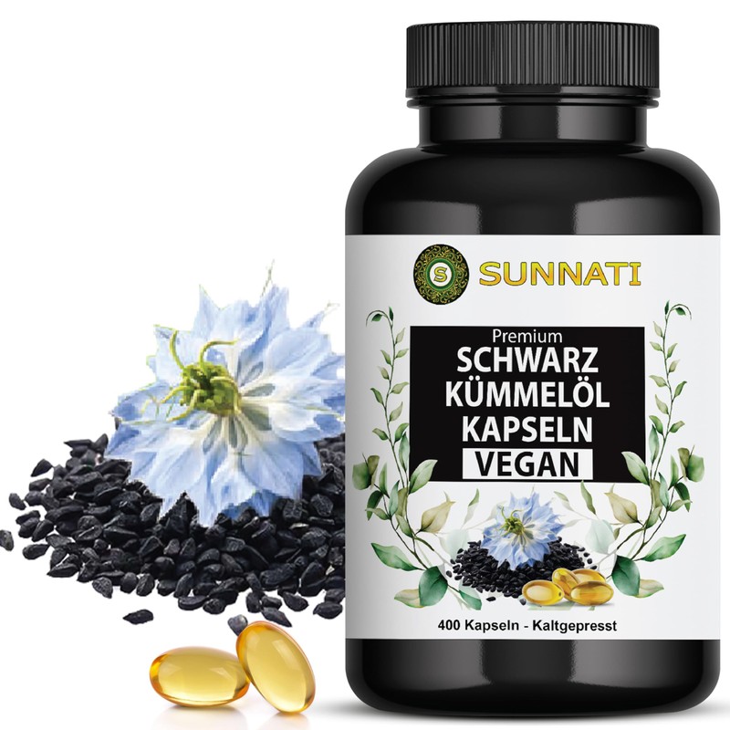 Sunnati - 400 Black Cumin Oil Capsules Vegan - 1000